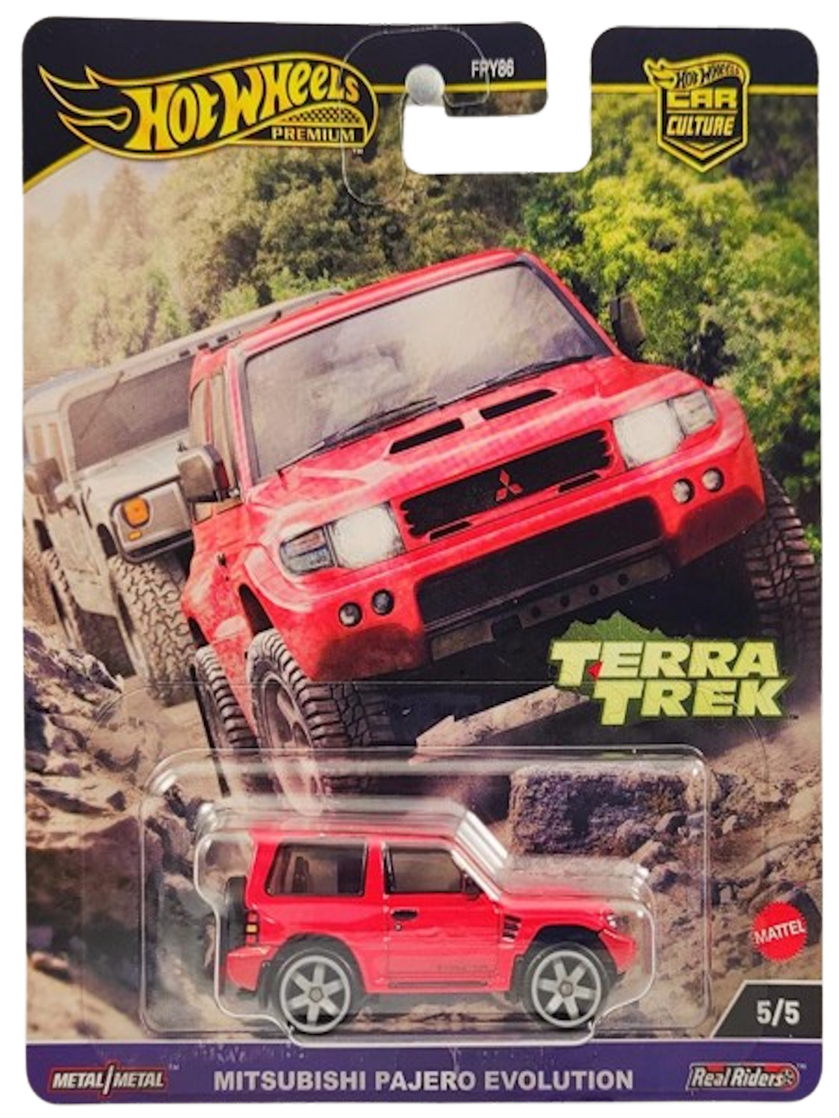 Hot Wheels 2024 - Premium / Car Culture / Terra Trek 5/5 - Mitsubishi Pajero Evolution - Red - Metal/Metal & Real Riders
