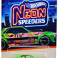 Hot Wheels 2024 - Mix 1 / Neon Speeders 1/8 - '70 Toyota Celica - Neon Green / Black, Pink & Orange Graphics - Chrome NS6 Wheels - Walmart Exclusive