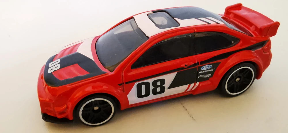 Hot Wheels 2021 - Theme / Cult Street Racers # 1/5 - '08 Ford Focus - Red / #08 - PR5 Wheels - Smoke Windows - Black Interior - Black Plastic Base - Walmart Exclusive