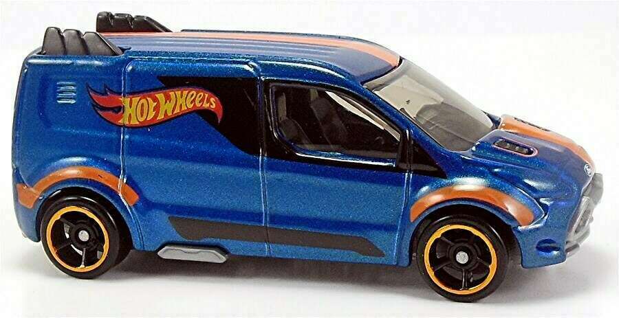 Hot Wheels 2014 - Collector # 210/250 - HW Workshop / HW Garage / New Models - HW Ford Transit Connect - Blue Metalflake / Hot Wheels Logo - USA Card