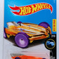Hot Wheels 2017 - Collector # 304/365 - X-Raycers 2/10 - HW Formula Solar - Transparent Orange Body / Yellow Metal Base / Gray Vertical Wing - USA Card