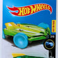 Hot Wheels 2017 - Collector # 227/365 - X-Raycers 2/10 - HW Formula Solar - Transparent Green Body / White Metal Base / Yellow Vertical Wing - USA Card