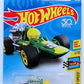 Hot Wheels 2018 - Collector # 014/365 - Legends of Speed 1/10 - Head Starter - Green / #5 - Yellow 5 Spoke Wheels - USA 50th Card
