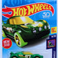 Hot Wheels 2018 - Collector # 252/365 - HW Glow Wheels 9/10 - New Model - Hi-Beam - Metalflake Dark Green - USA 50th Card