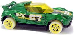 Hot Wheels 2018 - Collector # 252/365 - HW Glow Wheels 9/10 - New Model - Hi-Beam - Metalflake Dark Green - International Long Card