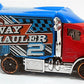 Hot Wheels 2014 - Collector # 006/250 - HW City / HW City Works - Hiway Hauler 2 - Red Cab / Blue Box - Black PR5 Wheels - USA Card