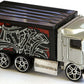 Hot Wheels 2006 - Collector # 075/223 - Tag Rides 5/5 - Hiway Hauler - Silver Metalflake Cab / Black Cargo Box with Graphics - PR5 Wheels - USA Card