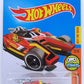 Hot Wheels 2016 - Collector # 025/250 - HW Digital Circuit 5/10 - Honda Racer - Red Body / Yellow Base - USA 'Showdown' Card
