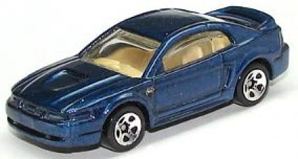 Hot Wheels 1999 - Collector # 909 - First Editions 2/26 - '99 Mustang - Blue Metallic - Tan Interior - 5 Spokes - USA