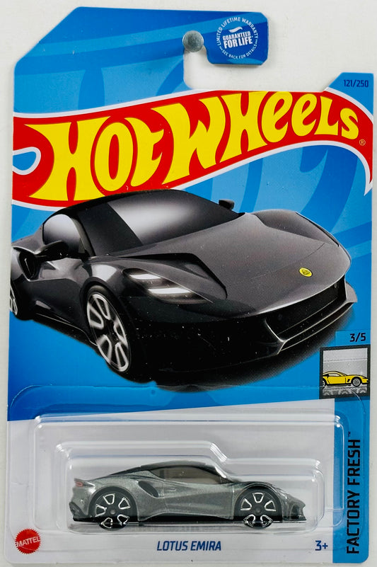 Hot Wheels 2023 - Collector # 121/250 - Factory Fresh 03/05 - Lotus Emira - Shadow Grey - USA