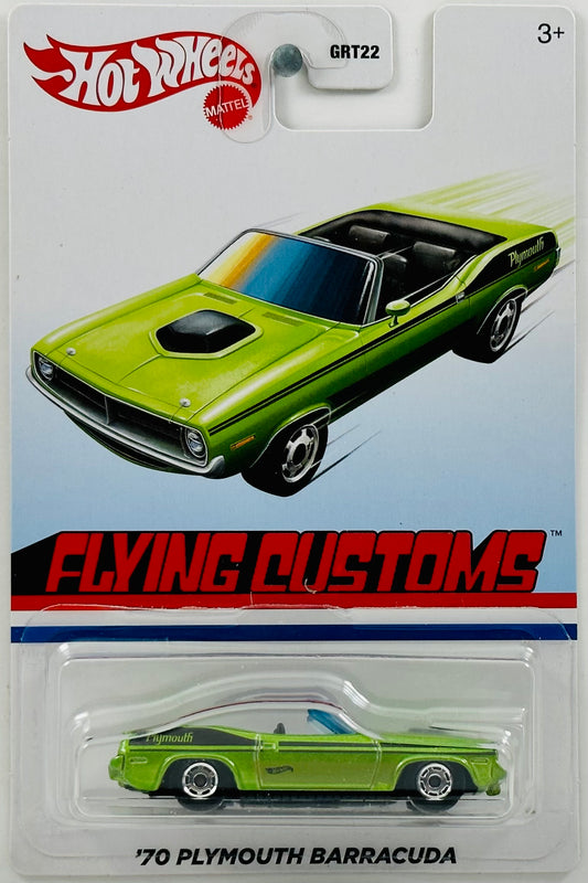 Hot Wheels 2021 - Flying Customs / Mix 2 - '70 Plymouth Barracuda - Lime Green - Black Stripes - Target Exclusive