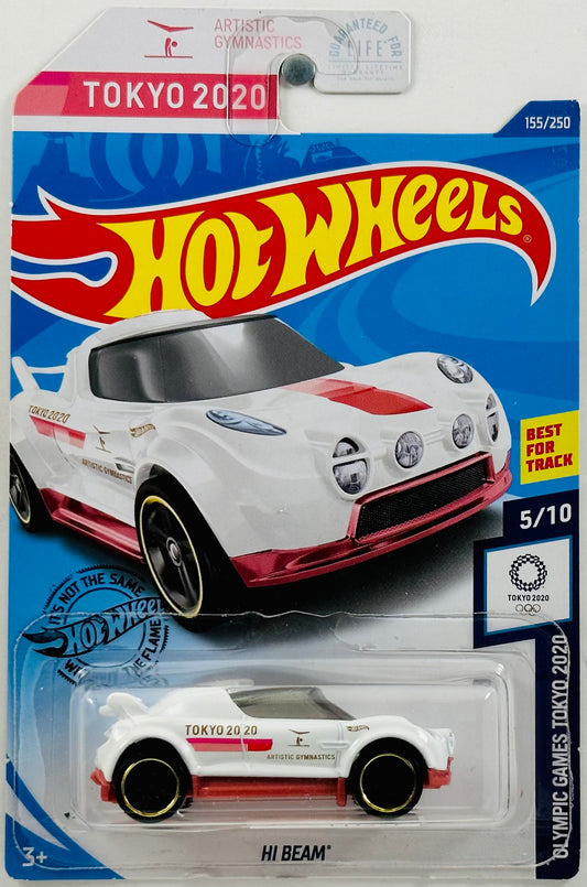 Hot Wheels 2020 - Collector # 155/250 - Olympic Games Tokyo 2020 05/10 - Hi Beam - White - USA Card