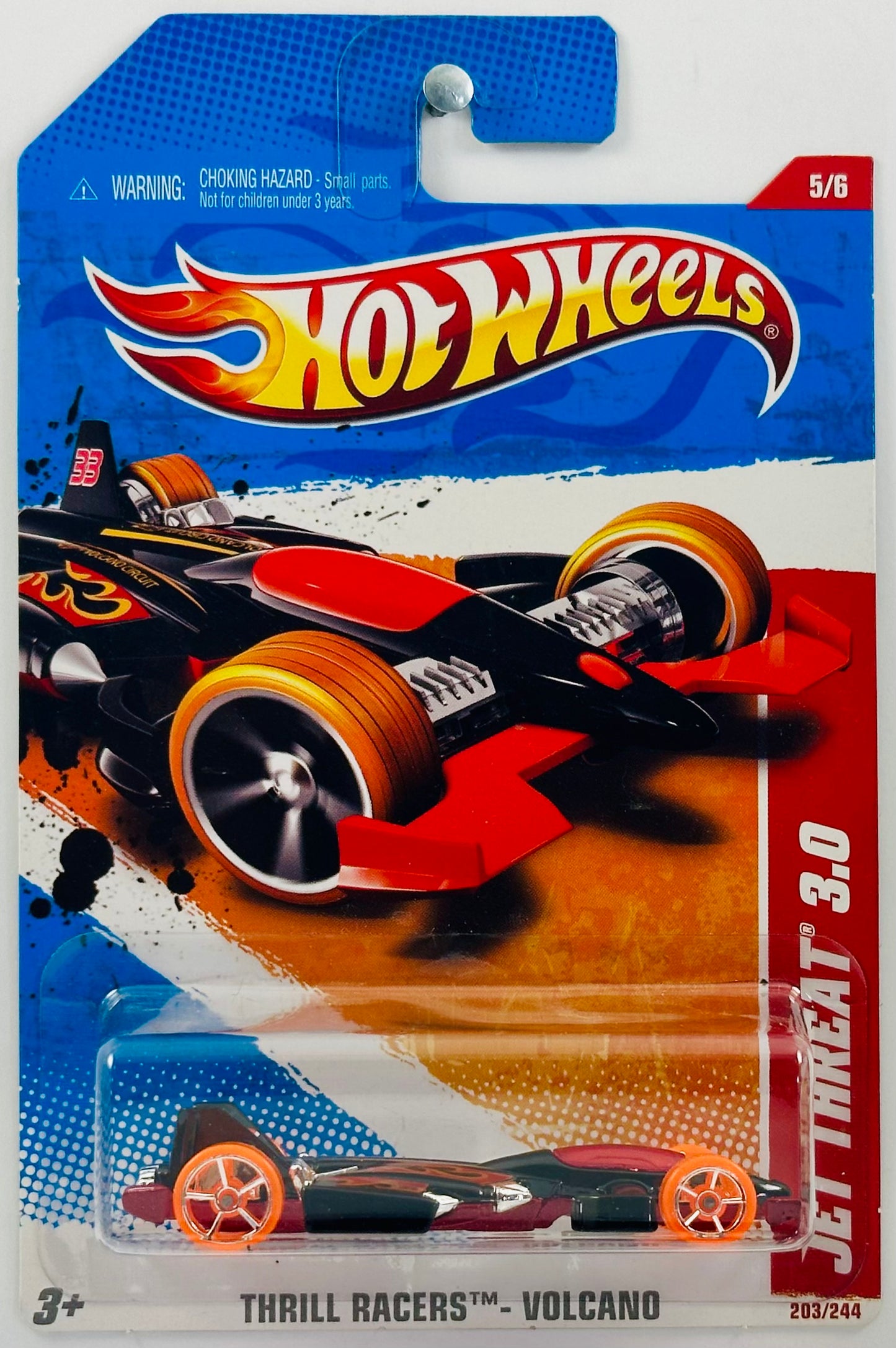 Hot Wheels 2011 - Collector # 203/244 - Thrill Racers: Volcano 05/06 - Jet Threat 3.0 - Black - USA