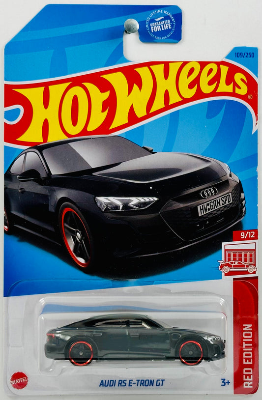 Hot Wheels 2023 - Collector # 109/250 - Red Edition 09/12 - Audi RS E-Tron GT - Black - Target Exclusive - USA