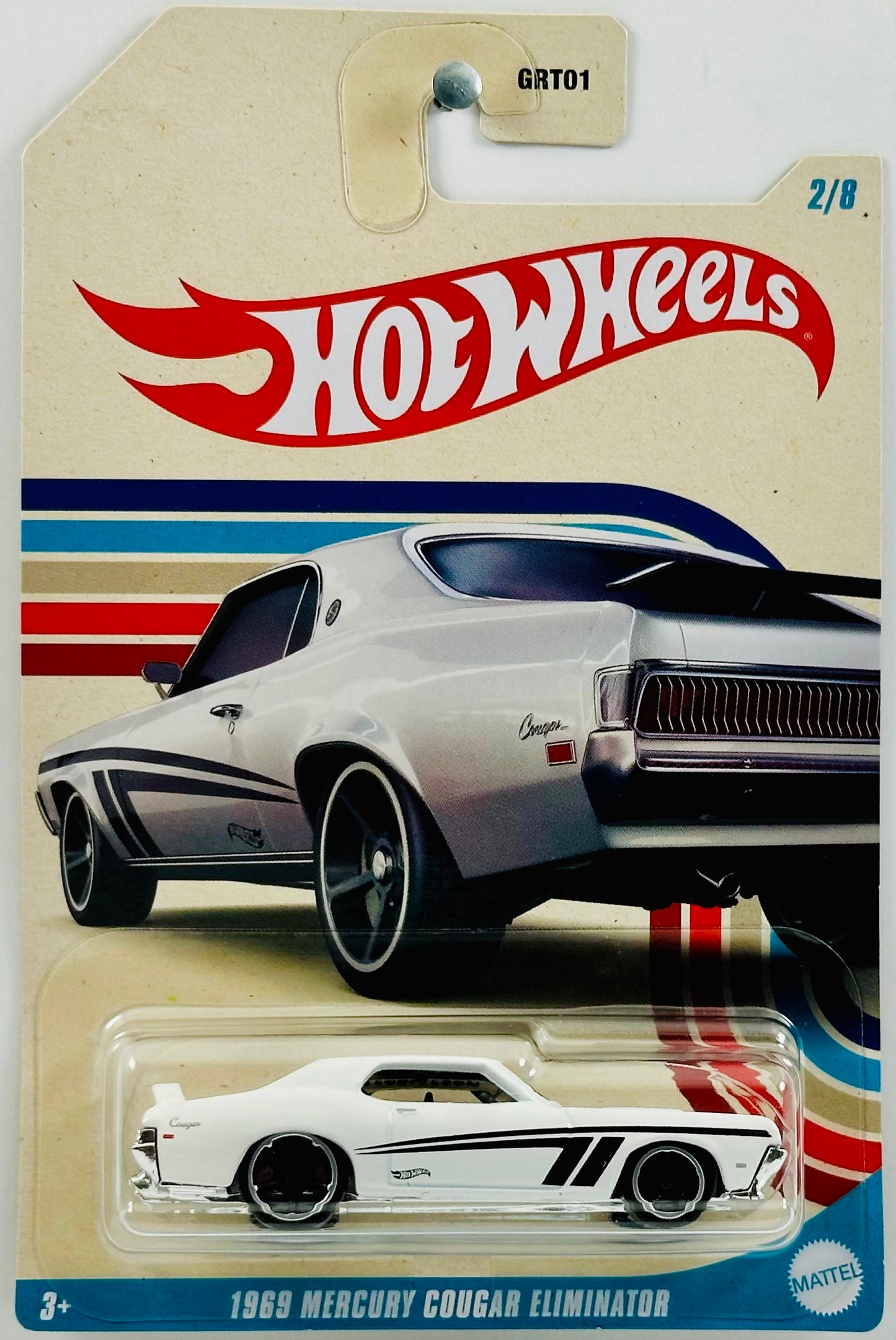 Hot Wheels 2023 - American Steel 02/08 - 1969 Mercury Cougar Eliminator - White - Walmart Exclusive