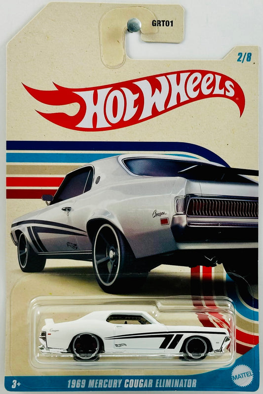 Hot Wheels 2023 - American Steel 02/08 - 1969 Mercury Cougar Eliminator - White - Walmart Exclusive