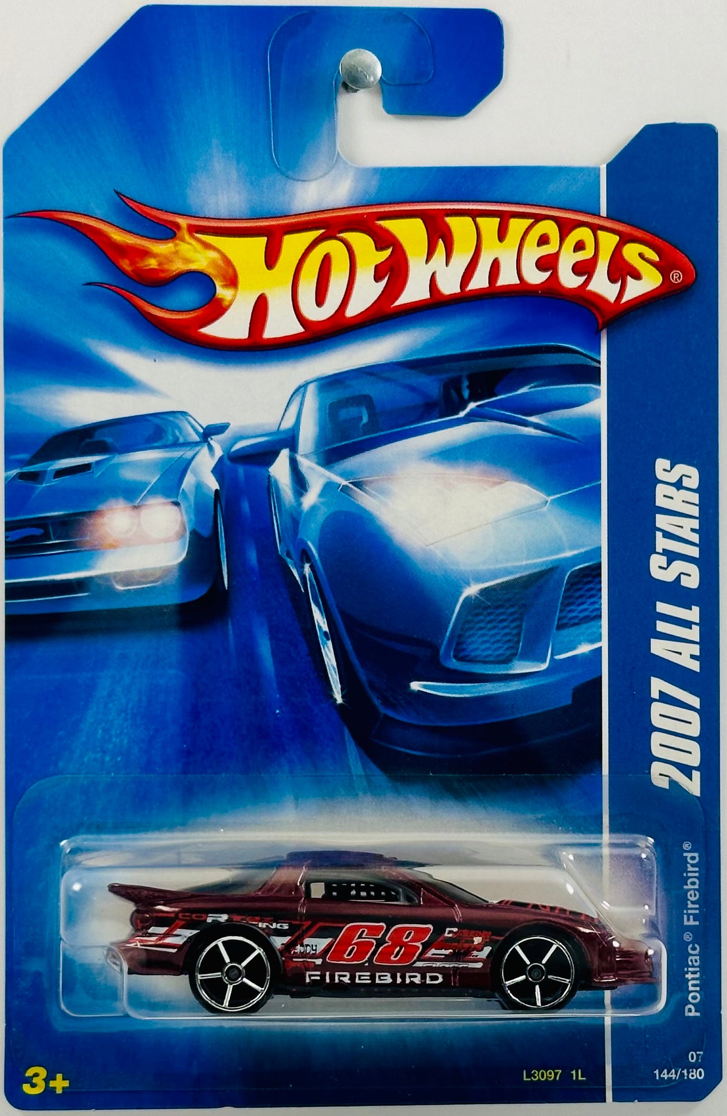 Hot Wheels 2007 - Collector # 144/180 - All Stars 12/24 - Pontiac Firebird - Metallic Maroon - USA Card
