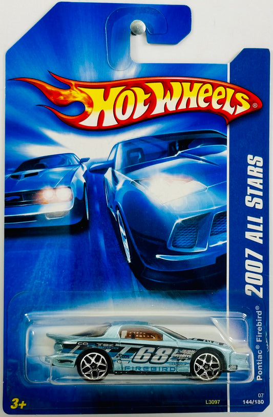Hot Wheels 2007 - Collector # 144/180 - All Stars 12/24 - Pontiac Firebird - Metallic Light Blue - Y5 Wheels - USA