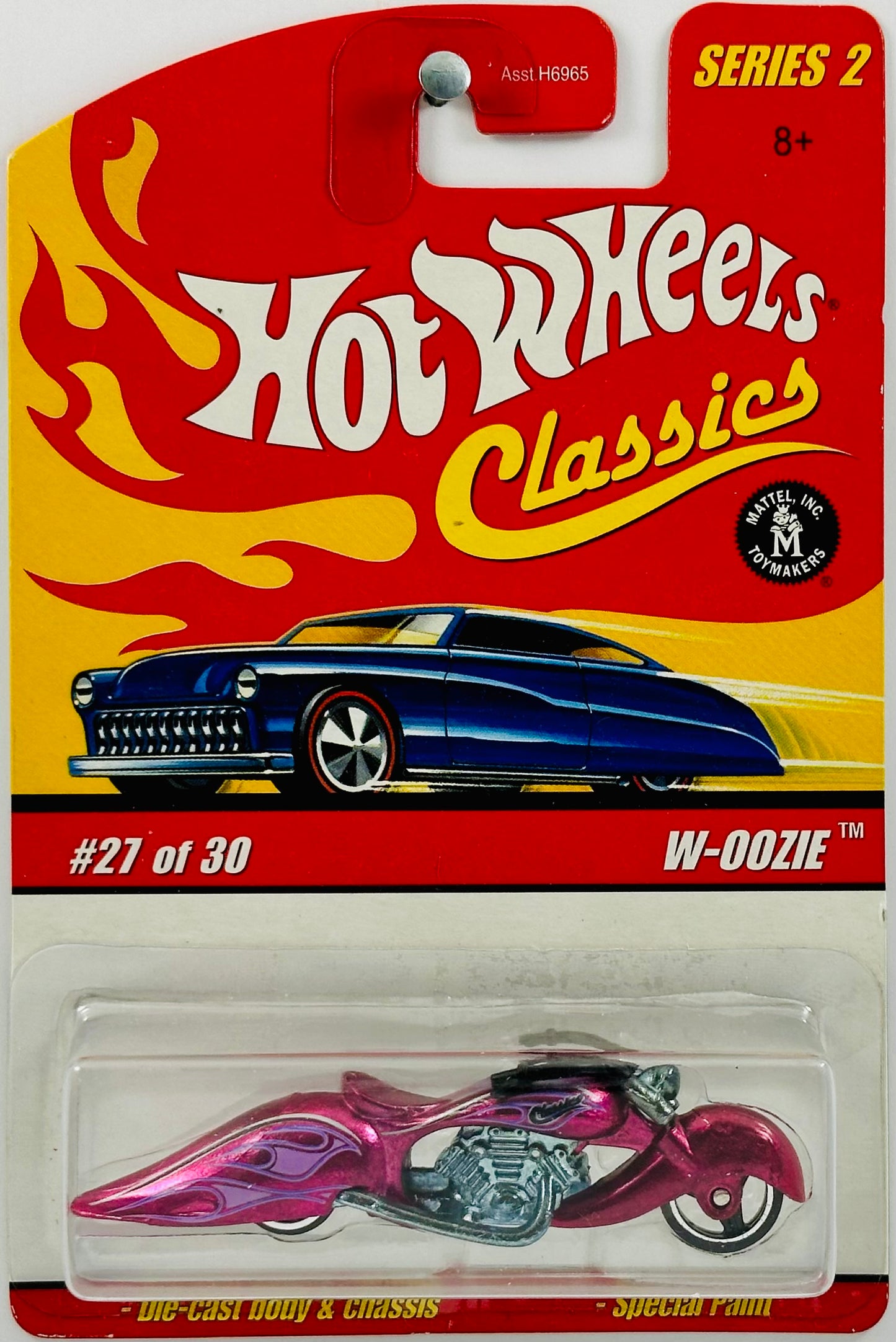 Hot Wheels 2006 - Premium / Classics Series 2 # 27/30 - W-Oozie - Spectraflame Pink - Ghost Flames - MC3 Wheels - Special Paint - Metal/Metal - Limited Edition