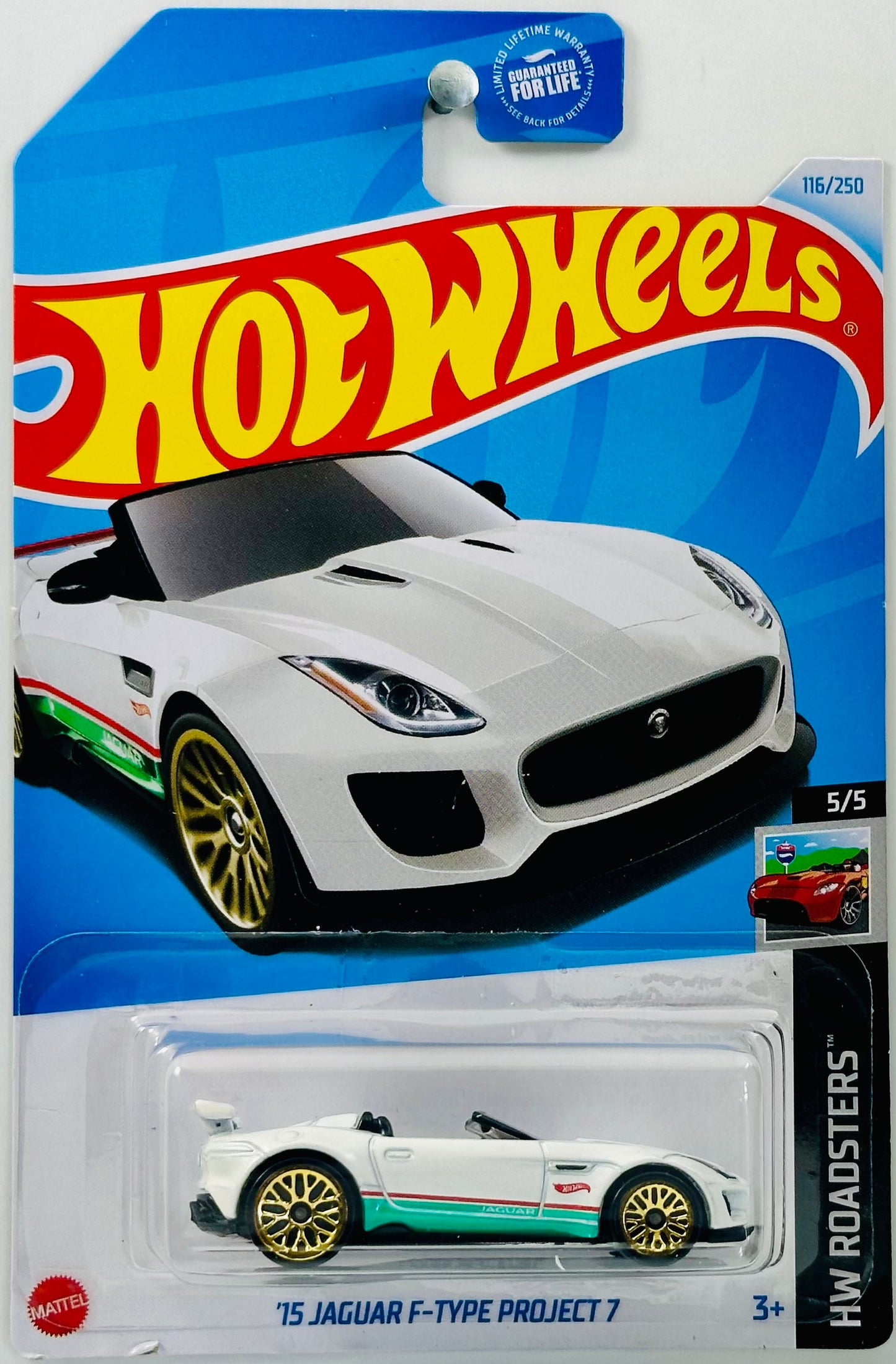 Hot Wheels 2024 - Collector # 116/250 - HW Roadsters 05/05 - '15 Jaguar F-Type Project 7 - White - USA
