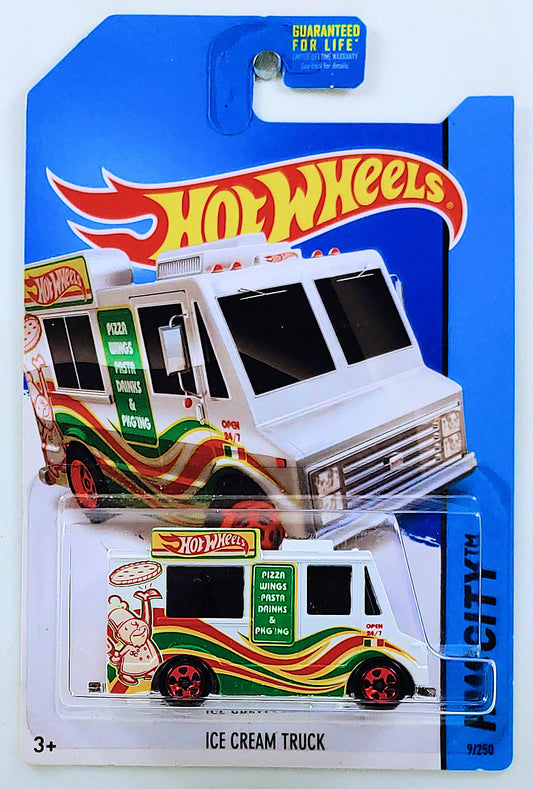 Hot Wheels 2014 - Collector # 009/250 - HW City / HW City Works - Ice Cream Truck - White - USA Card