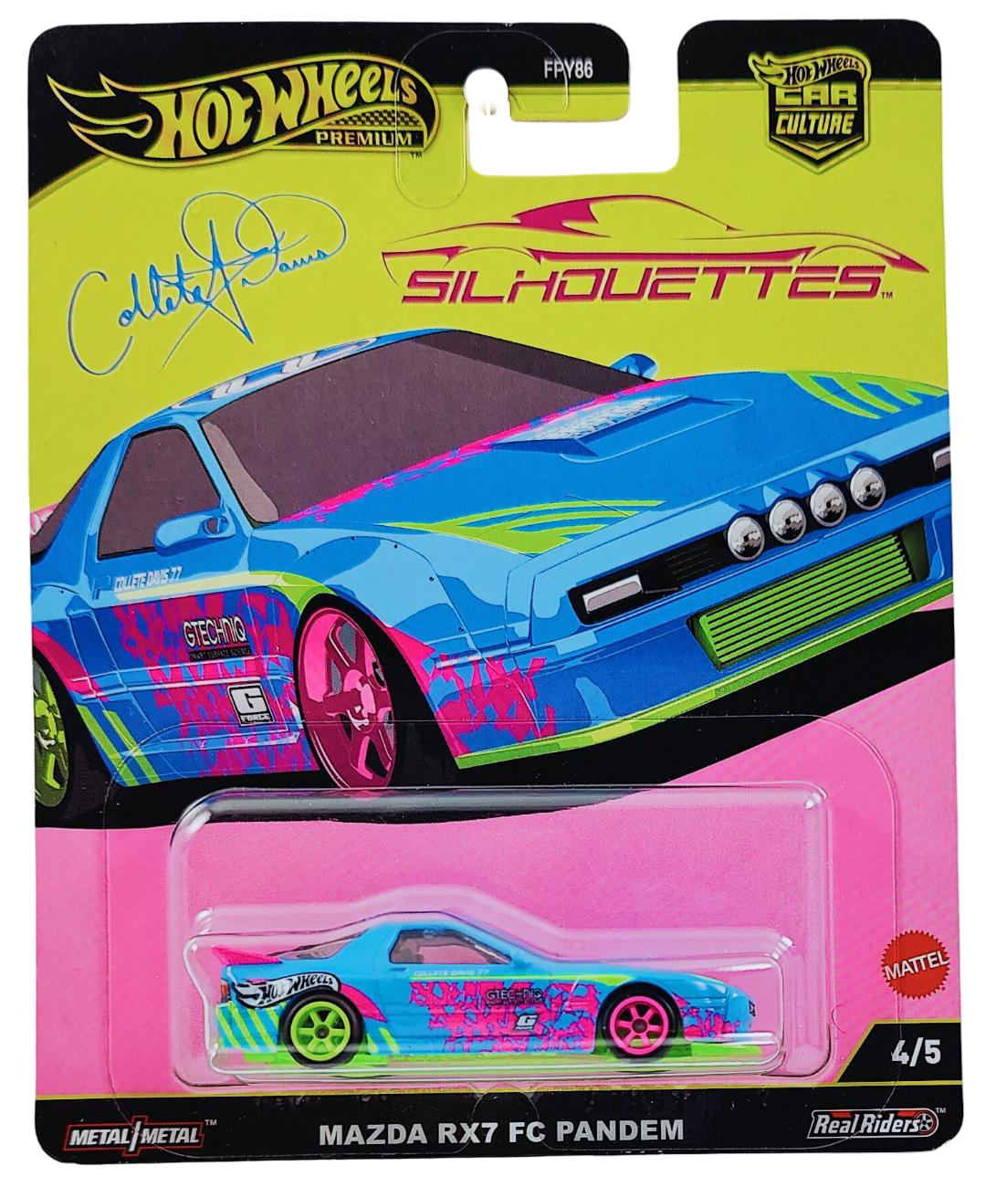 Hot Wheels 2025 - Premium / Car Culture / Silhouettes 4/5 - Mazda RX7 FC Pandem - Sky Blue - Metal/Metal & Real Riders