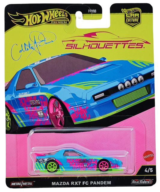 Hot Wheels 2025 - Premium / Car Culture / Silhouettes 4/5 - Mazda RX7 FC Pandem - Sky Blue - Metal/Metal & Real Riders
