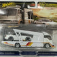 Hot Wheels 2025 - Premium / Car Culture / Team Transport # 79 - Toyota Soarer & Kousoku Hauler - White / Red, Orange & Yellow Stripe - Metal/Metal & Real Riders - Large Blister Card