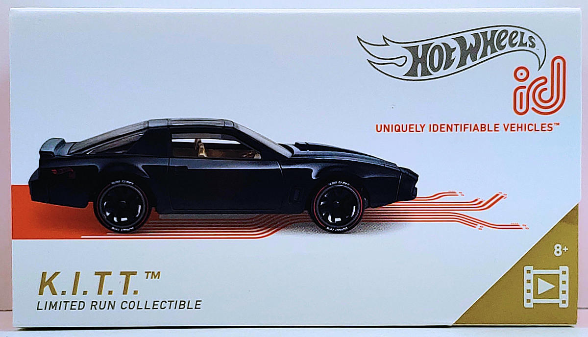 Hot Wheels id 2019 - Uniquely Identifiable Vehicles # FXB40 - Series 1 / HW Screen Time 01/05 - K.I.T.T. (Knight Rider)- Dark Gray - Special Wheels - Game APP - USA Box