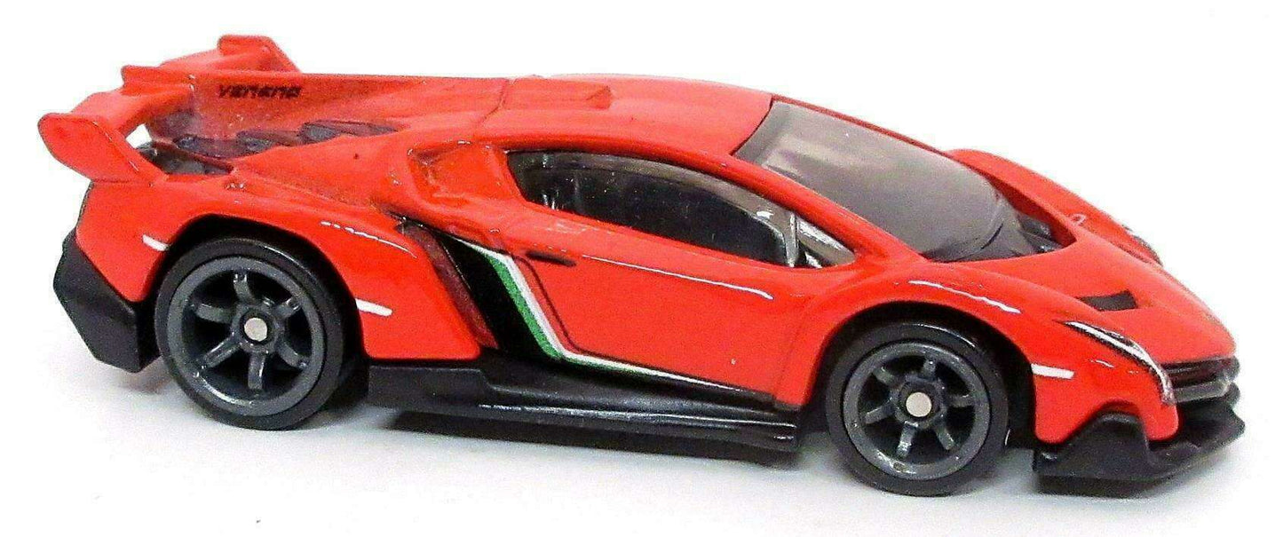 Hot Wheels 2023 - Premium / Car Culture / Speed Machines 05/05 - Lamborghini Venneo - Red - Metal/Metal & Real Riders