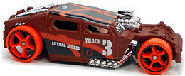 Hot Wheels 2021 - Collector # 074/250 - Track Stars 3/5 - Lethal Diesel - Flat Brown - Orange Tire / Black Lip OH5SP Wheels - Chrome Windows - Black Plastic Base - International Card