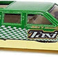 Hot Wheels 2001 - Collector # 054/240 - Turbo Taxi Series 2/4 - Limozeen - Metalflake Green / Taxi - Gold Sawblades - Thailand - USA Card