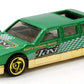 Hot Wheels 2001 - Collector # 054/240 - Turbo Taxi Series 2/4 - Limozeen - Metalflake Green / Taxi - Gold Sawblades - Malaysia - USA Card