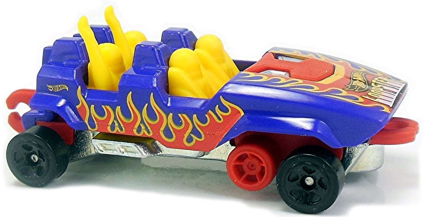 Hot Wheels 2018 - Collector # 120/365 - HW Fun Park 3/5 - Loopster (Hands Up) - Purple with Flames - USA 50th Card
