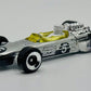 Hot Wheels 2025 - Collector # 193/250 - HW Race Day 8/10 - '68 Lotus Type 49 - ZAMAC / #5 - L4 Wheels - Kroger Exclusive - USA Card