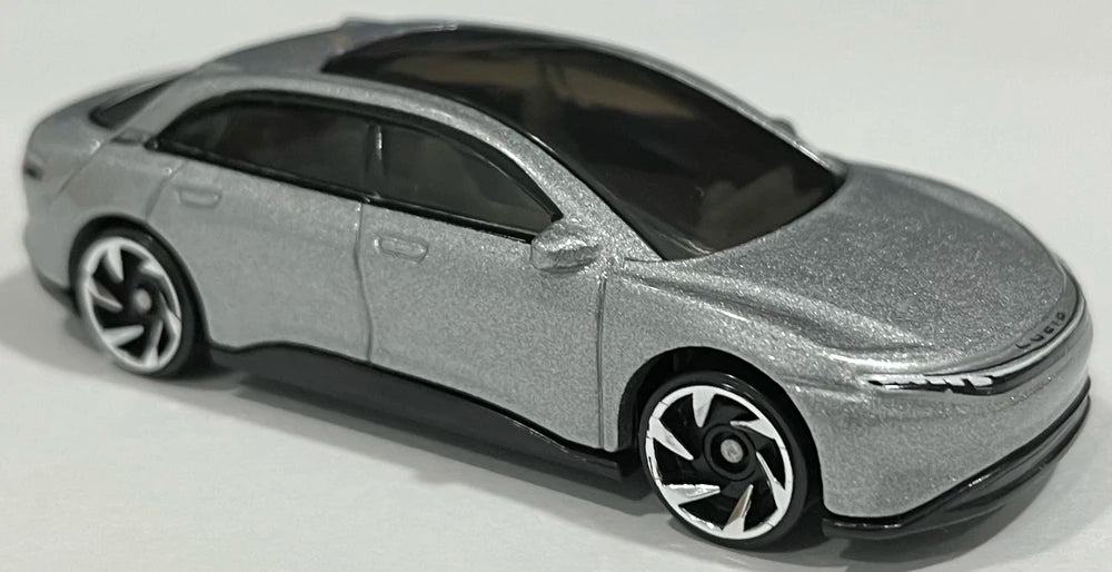 Hot Wheels 2022 - Collector # 147/250 - HW Green Speed 4/5 - New Models - Lucid Air - Metalflake Silver - USA Card