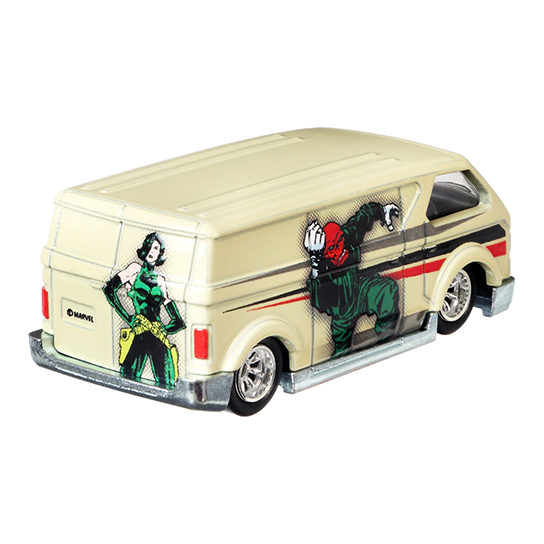 Hot Wheels 2021 - Premium / Pop Culture / Marvel 2/5 - MBK Van - Tan / Red Skull Graphics - Metal/Metal & Real Riders