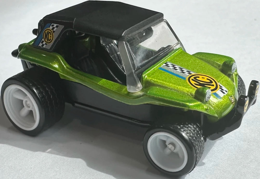 Hot Wheels 2025 - Premium / Boulevard # 125 / Mix 2 - Meyers Manx - Lime Green Metalflake / KC Lights - Metal/Metal & Real Riders - Walmart Exclusive