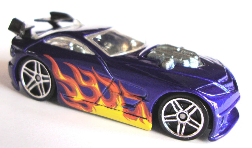 Hot Wheels 2006 - Collector # 218/223 - 'Tooned Mercy Breaker - Purple / Flames - PR5 Wheels - USA '07 Card