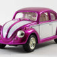 Hot Wheels 2008 - 100% Collectible / 40th Anniversary - '66 Volkswagen Beetle - Pink & White - Rubber Tires - Opening Engine Cover - Extreme Detail - Acrylic Display Box