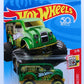 Hot Wheels 2018 - Collector # 076/365 - Holiday Racers 3/6 - Monster Dairy Delivery - Green Metalflake / 'Happy New Year 2018' - USA 50th Card
