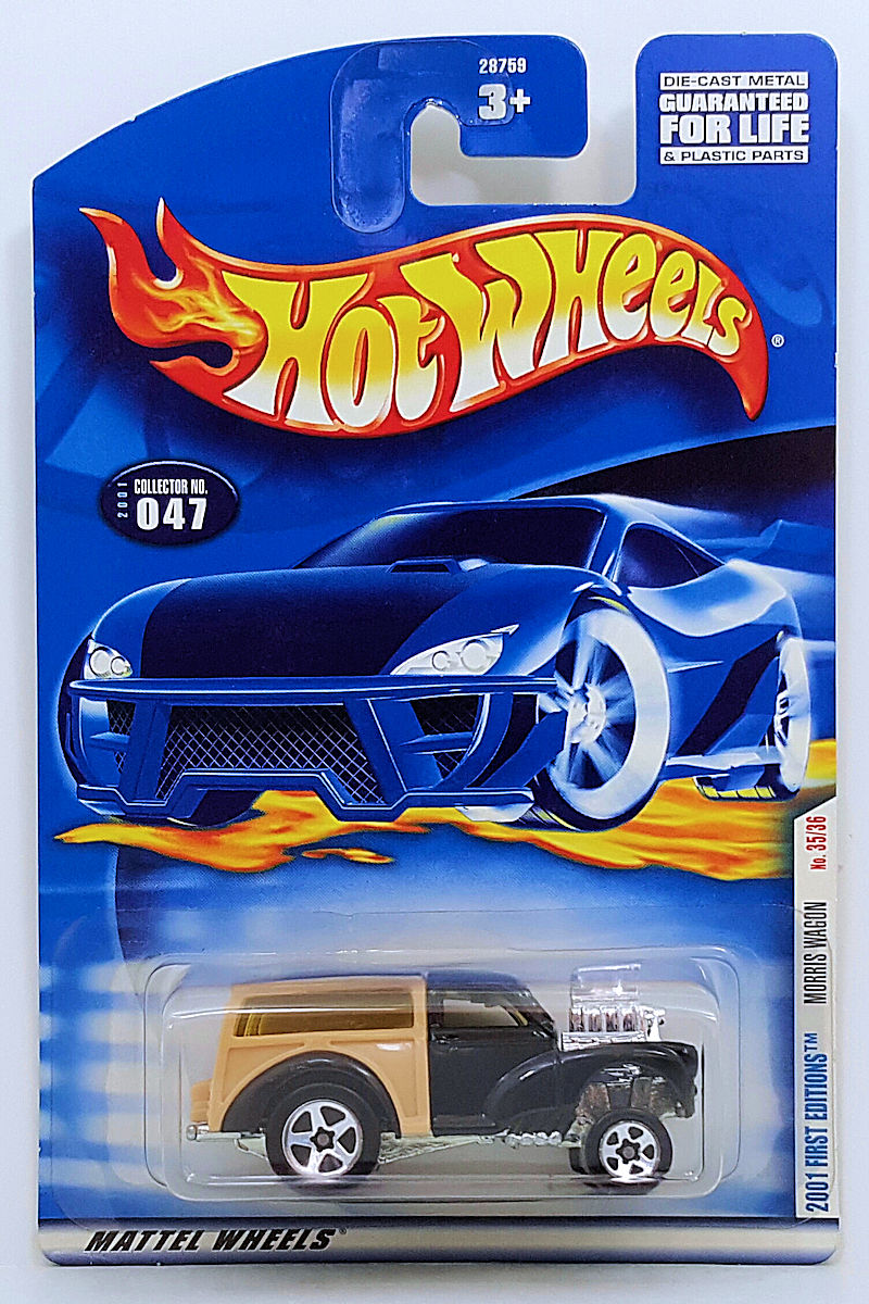 Hot Wheels 2001 - Collector # 047/240 - First Editions 35/36 - Morris Wagon - Black - USA Card