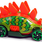 Hot Wheels 2021 - Collector # 093/250 - Dino Riders 4/5 - Treasure Hunts - Motosaurus - Green Body & Orange Scales / Circle Flame Logos on Body - International Card