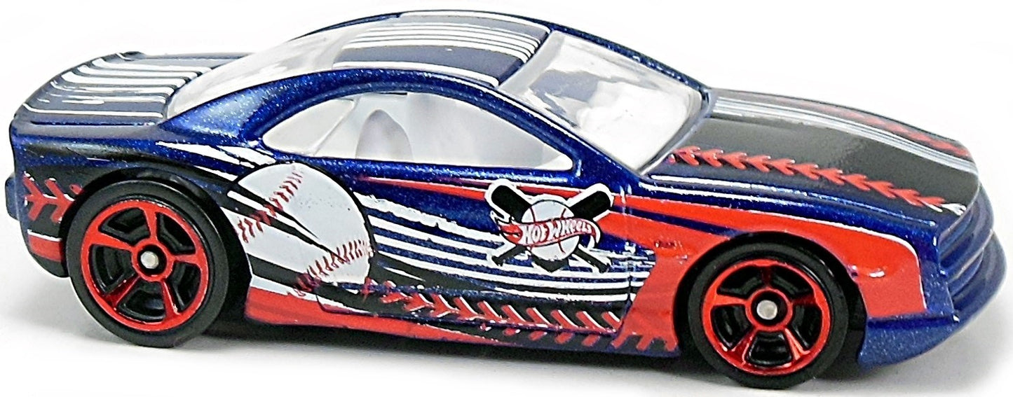 Hot Wheels 2015 - Collector # 070/250 - HW City / HW All Stars - Muscle Tone - Blue Metalflake - USA 'Showdown' Card