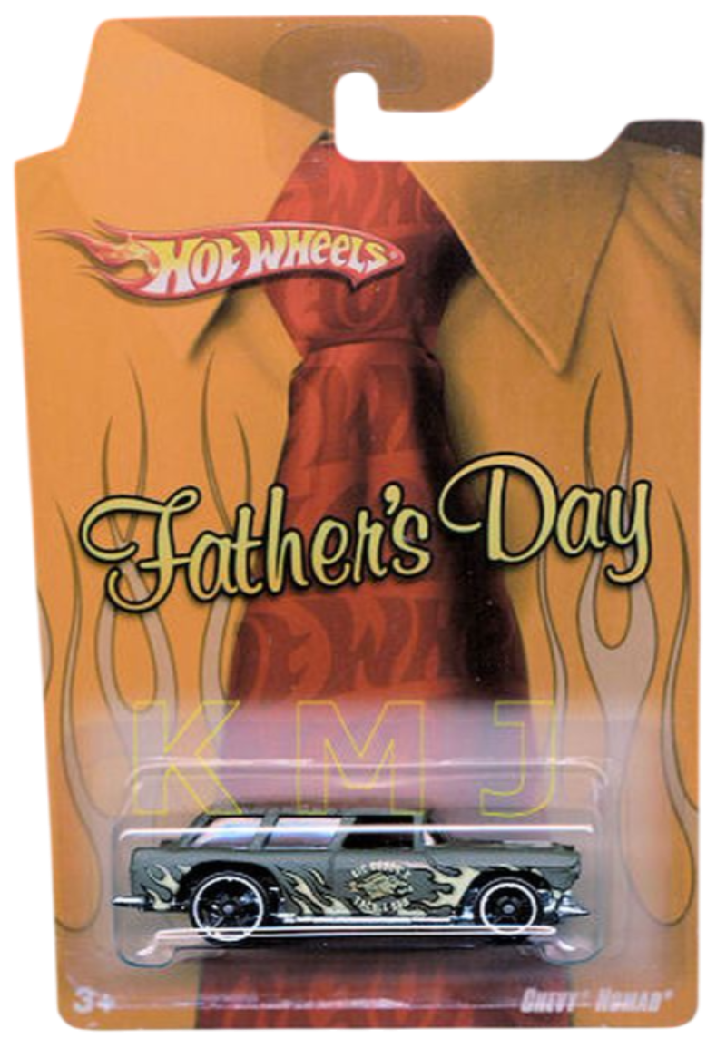 Hot Wheels 2008 - Theme / Father's Day - Chevy Nomad - Matte Olive Green / Flames - KMart Exclusive - Special Blister Card