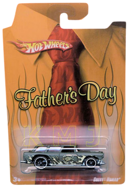 Hot Wheels 2008 - Theme / Father's Day - Chevy Nomad - Matte Olive Green / Flames - KMart Exclusive - Special Blister Card