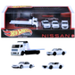 Hot Wheels 2023 - Premium / Nissan Diorama / LBWK HAKO 4 Car Box Set - Fleet Street, Nissan Skyline 2000GT-R LBWK, Nissan Skyline C210 & Nissan Skyline HT 2000GT-X - All vehicles are White Enamel - Metal/Metal & Real Riders - Display Box