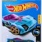 Hot Wheels 2017 - Collector # 297/365 - X-Raycers 6/10 - Nerve Hammer - Transparent Blue Body / Unpainted Metal Base - USA Card