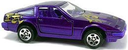 Hot Wheels 1997 - Collector # 506 - Nissan 300ZX - Purple Metalflake - 5 Spokes - Opening Doors - USA '98 Blue Car Card