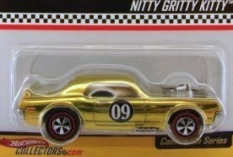 Hot Wheels 2009 - 9th Annual Collector's Nationals / Reston, VA - Nitty Gritty Kitty - Spectraflame Yellow / #09 - Basic Wheels on Redlines - Metal/Metal - Limited to 7,000 - Kar Keeper